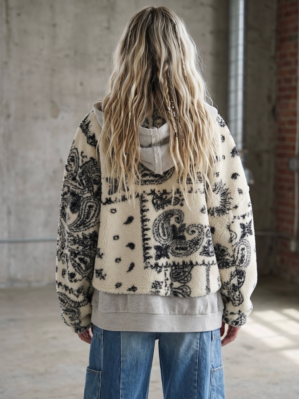 NWT Oli & Hali Bandana Paisley Print Oversized Layered Jacket Coat Shacket - Picture 5 of 9